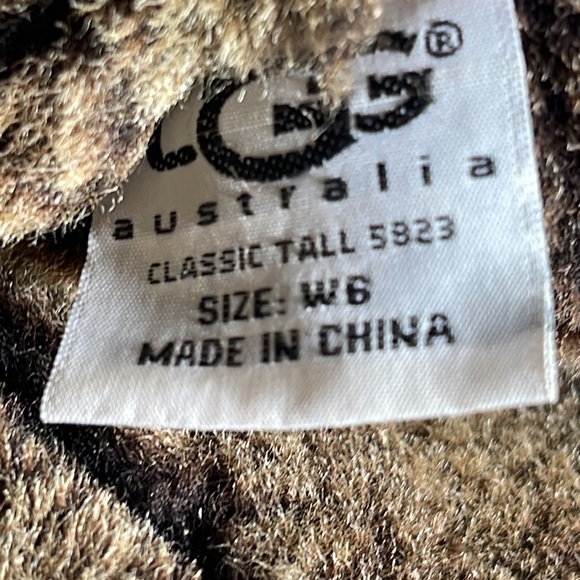 Ugg Classic Boot Rare Bronze Size 6 Leather Sherpa - Picture 8 of 9